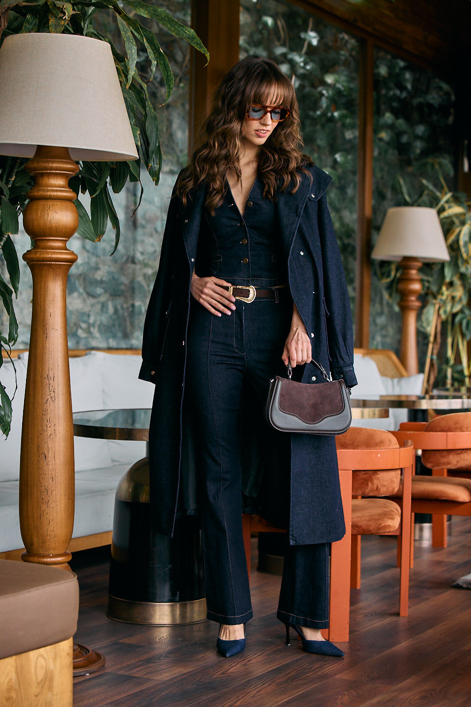 Denim Chic – Enterizo Abrigo Largo