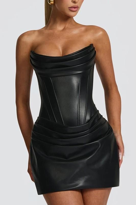 Vestido Negro de vinil