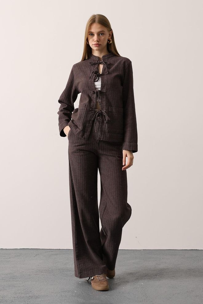 Conjunto Minimal Chic de 2 Piezas – Sueter y Pantalón Ancho